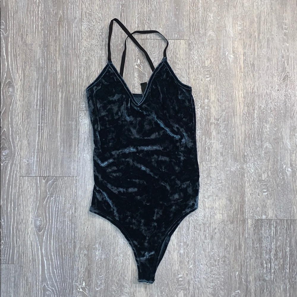 windsor emerald green velvet bodysuit